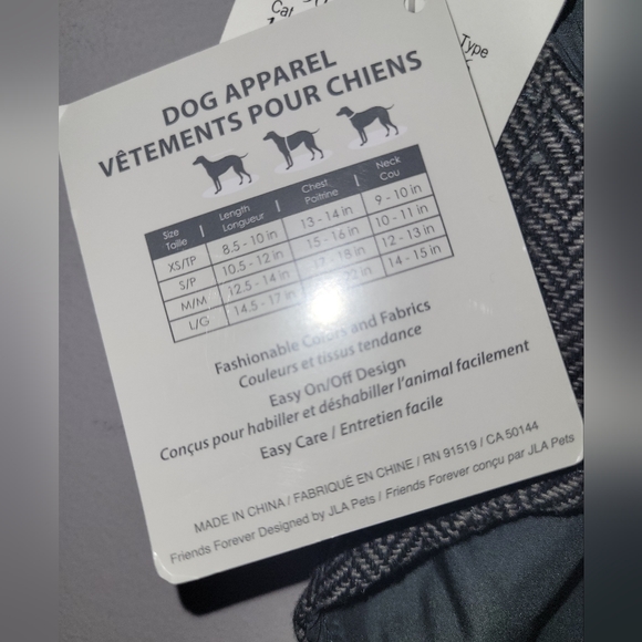 🐶HOST PICK!🐶 Dog Outfit Herringbone Pattern Fleece Collar Button Trim Size XS - Picture 4 of 5